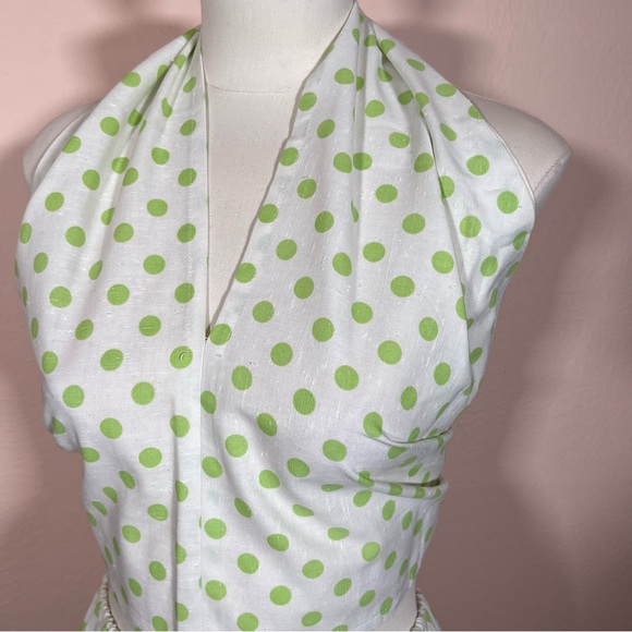 Vintage 60 70 Mod MCM Polka Dot Coquette Girl Cropped Top Maxi Skirt Set Dress - Picture 9 of 17